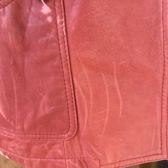 See By Chloe Women's Rusty Red Lamb Leather Belted Jacket Sizes 4 - Picture 6 of 16